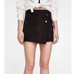 Zara Suede Skort with Buttons